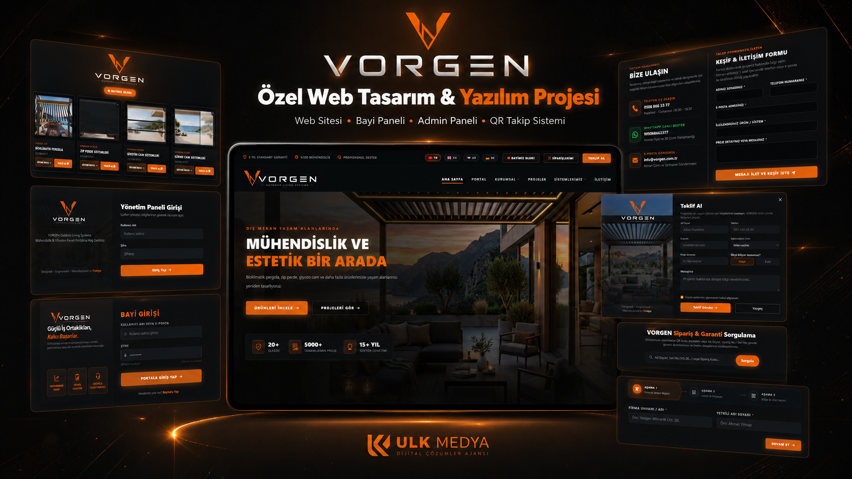 VORGEN Özel Yazılım Web Sitesi, Bayi Paneli ve QR Takip Sistemi | ULK Medya