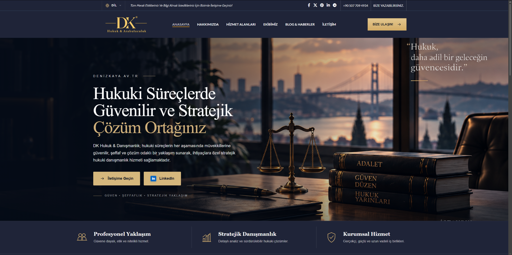 Deniz Kaya Hukuk & Arabuluculuk – Avukatlara Özel Profesyonel Web Sitesi Projesi